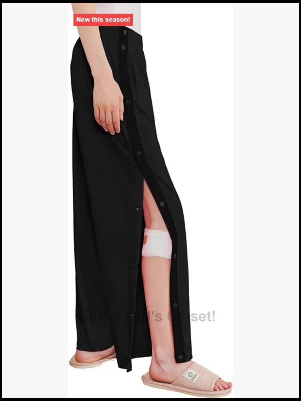 Tear Away Pants Side Snap Open Bottom Breakaway Sweatpants Post Surgery Pockets